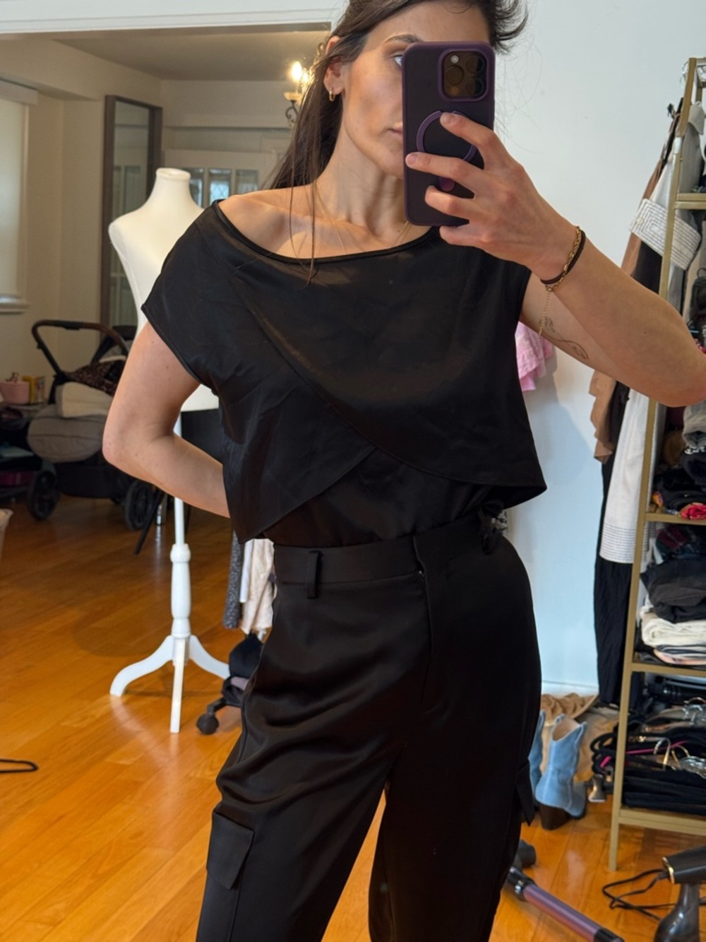 ST John Crossover Silk Blouse. Fits Big